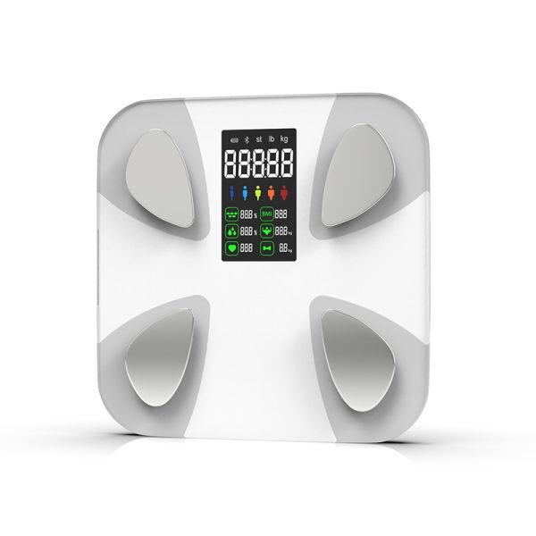 Z&J Weight Scale, Smart Scale with 8-in-1 VA Display, High-precision Bathroom Digital Scale for Measuring Weight Heart Rate BMI Body Fat Rate Multiple Body Composition Synchronization APP