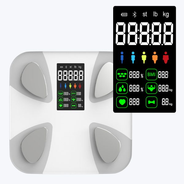 Z&J Weight Scale, Smart Scale with 8-in-1 VA Display, High-precision Bathroom Digital Scale for Measuring Weight Heart Rate BMI Body Fat Rate Multiple Body Composition Synchronization APP - Image 3